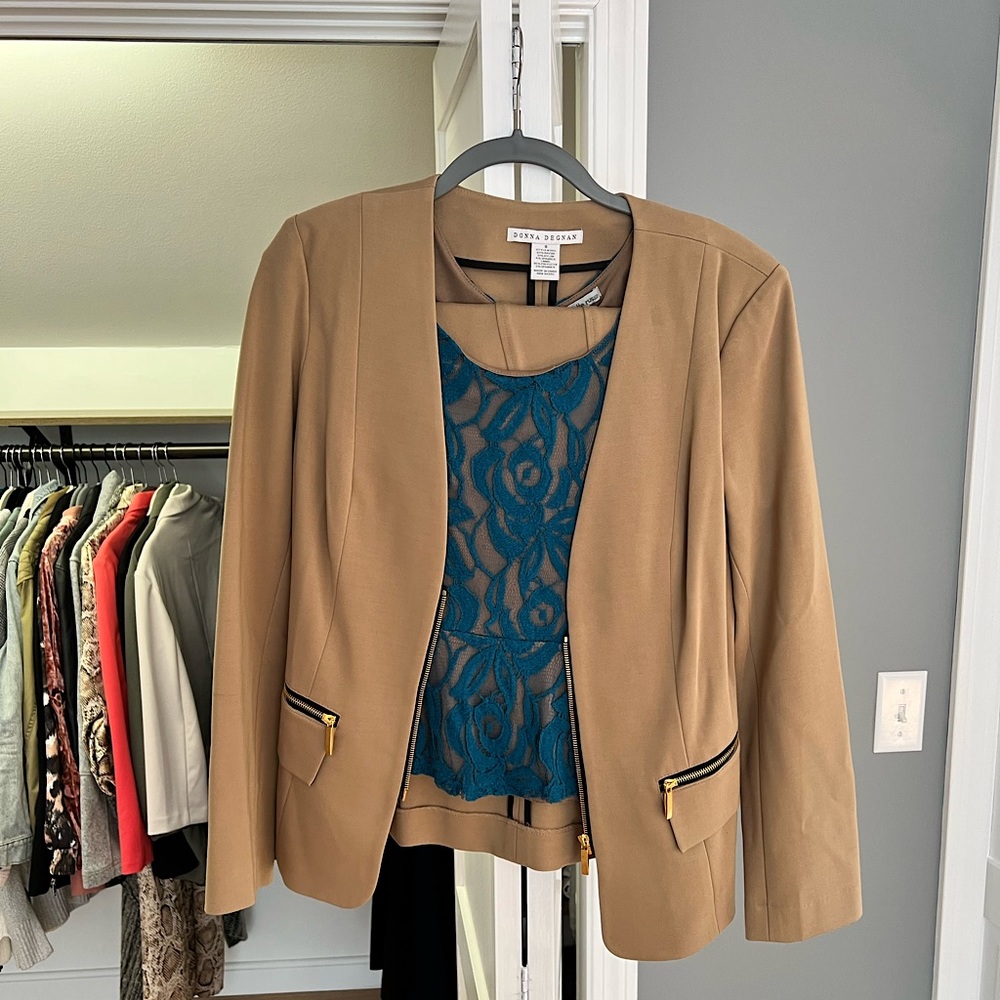 Blazer and skirt power suit- peplum top included